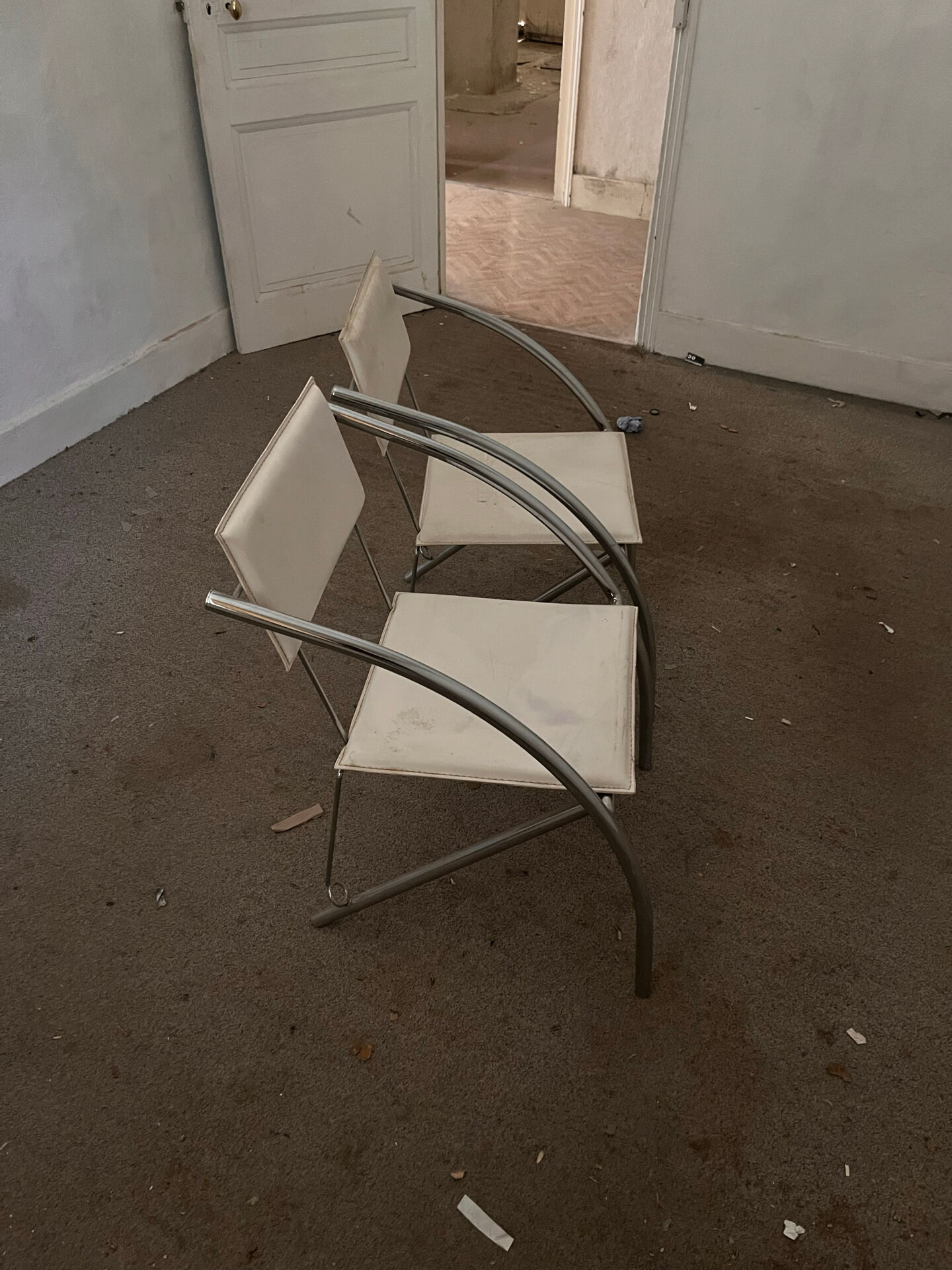 Postmodern chrome chairs