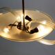 Brass and Curved Glass Ceiling Light from ESC Zukov, 1940s