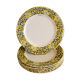 6 flat plates Cacharel floral decoration yellow and blue