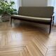 Sofa Series 400 Mid-Century in Teak with Rattan Backrest by Hartmut Lohm