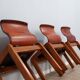 Curved wooden and leather chairs by Afra and Tobia Scarpa from the 1970s, set of 4.