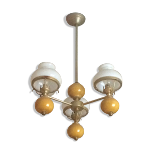 lustre vintage laiton - opaline
