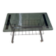 Metal and smoked glass hi-fi video furniture