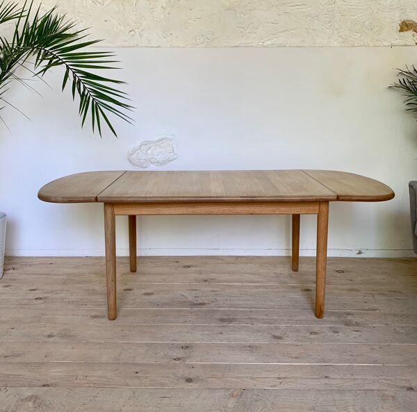 Table basse scandinave chêne massif Hans Wegner