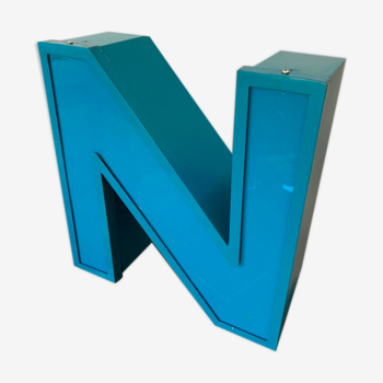 Letter N of sign in aluminum aluminum aluminum and plexiglass plexi vintage 1970