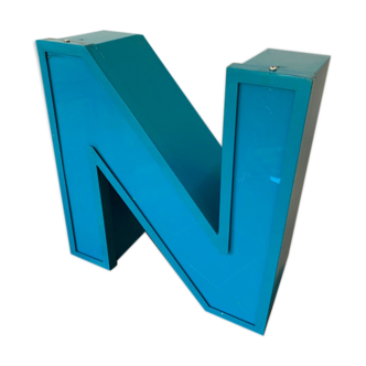 Letter N of sign in aluminum aluminum aluminum and plexiglass plexi vintage 1970