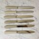 set of 6 white bakelite knives from the 60s