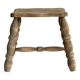 Antique wooden stool with four turned legs.