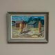 Original Swedish Oil on Panel – “Landscape with Barns” – Vintage & Framed