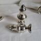 Salt and Pepper Shaker Set in Silver-Plated Metal