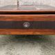 Vintage coffee table in solid wood and rattan - 1970s colonial style