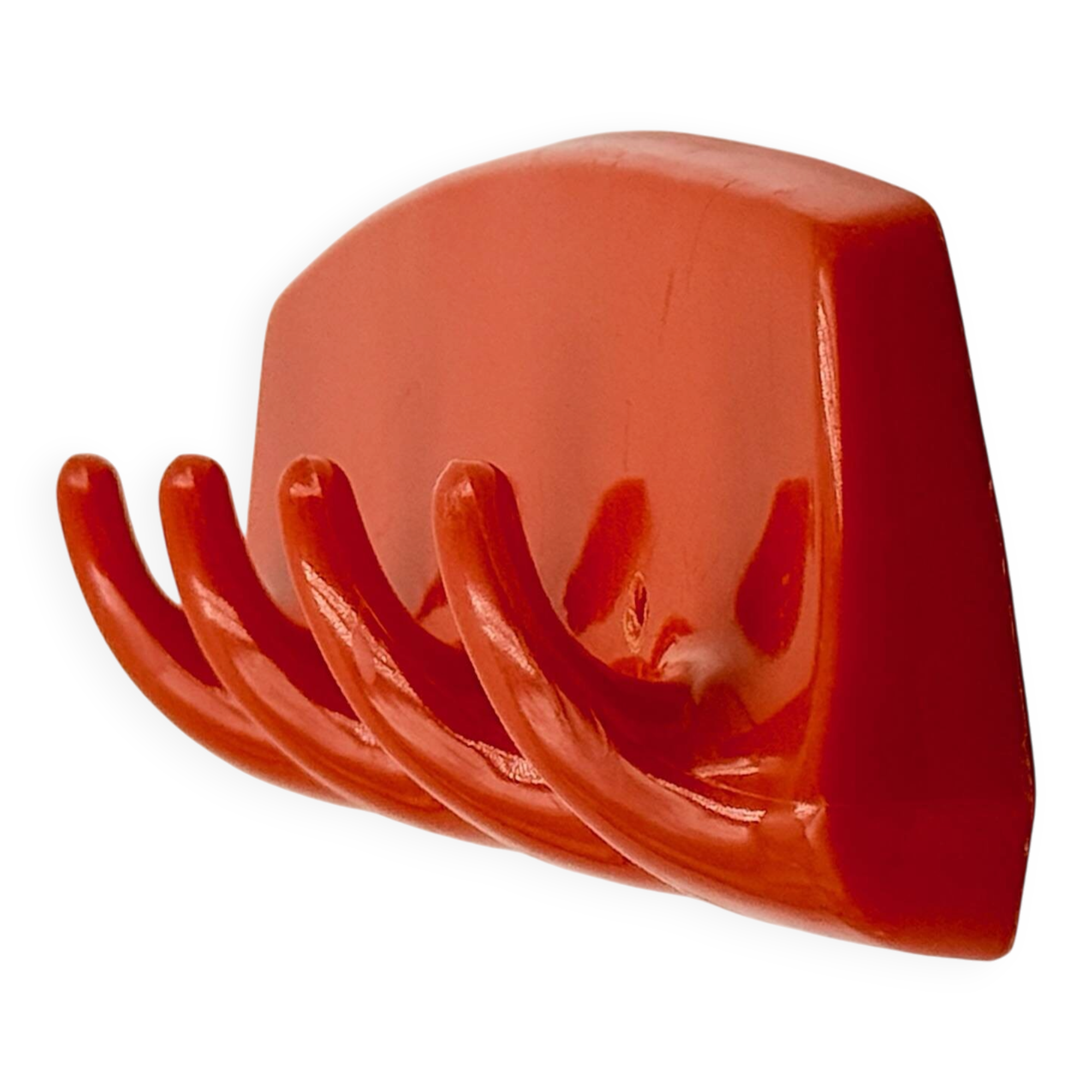 Space Age wall hook orange Gilac France 1970s