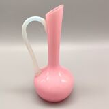 Duo de vases en verre de lait vintage, 1960-70, rétro chic