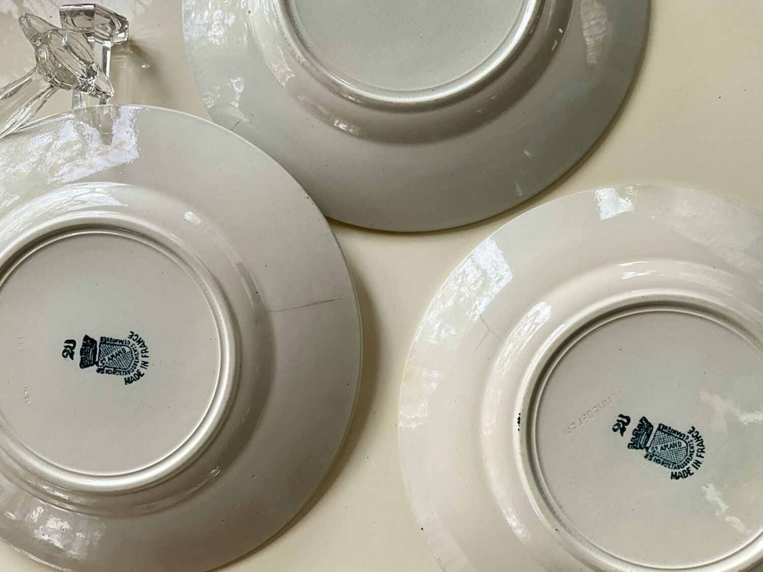 4 ironstone plates from Saint Amand