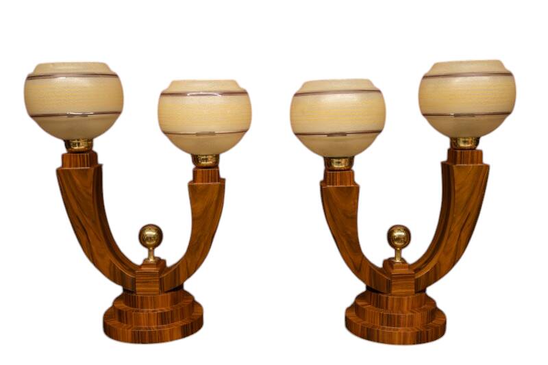 Unique table lamps from the mid-20th century, after renovation.