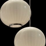 Mid-Century Italian Murano Glass Pendant Lamps by Paolo Venini, Set of 2