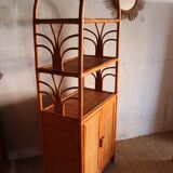 Rattan and vintage bamboo shelf