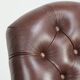 Set of 6 cognac-coloured cow leather Chesterfield dining chairs