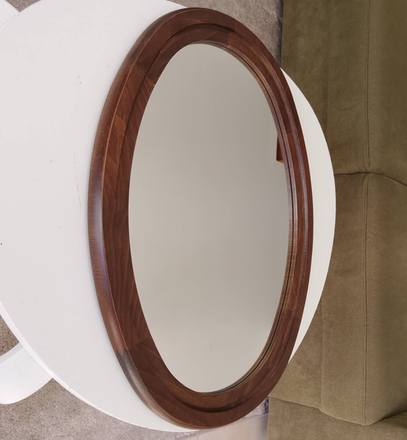 Miroir ovale vintage de style scandinave années 80/90
