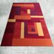 1970s Stunning Geometric Space Age Rug in Wool. Made in Italy