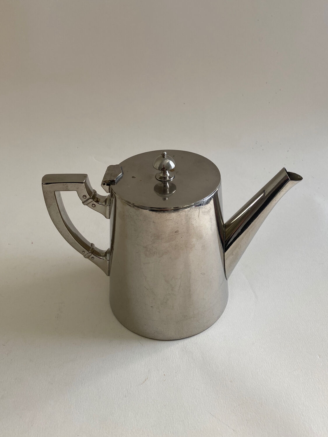 Silver metal teapot
