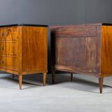 Set of 2 Identical Biedermeier Chests of Drawers, Germany, 19th Century, Wa