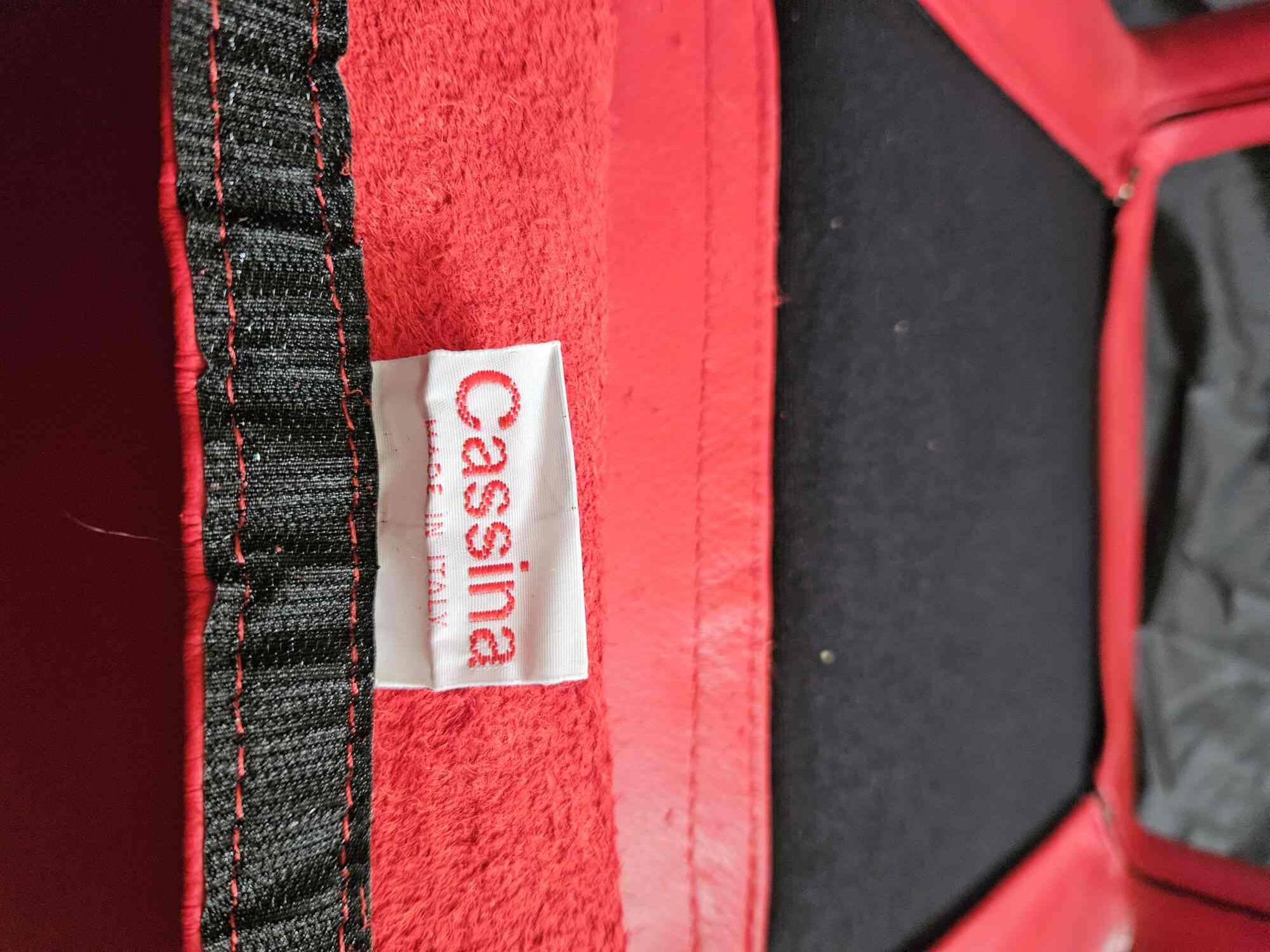 Set of 6 red leather Cassina chairs