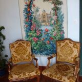 Counterpart of Louis XV period armchairs called "A la Reine"