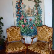 Counterpart of Louis XV period armchairs called "A la Reine"