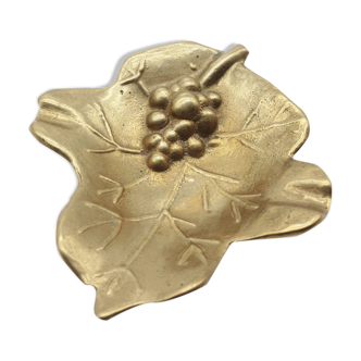 Vine leaf brass ashtray