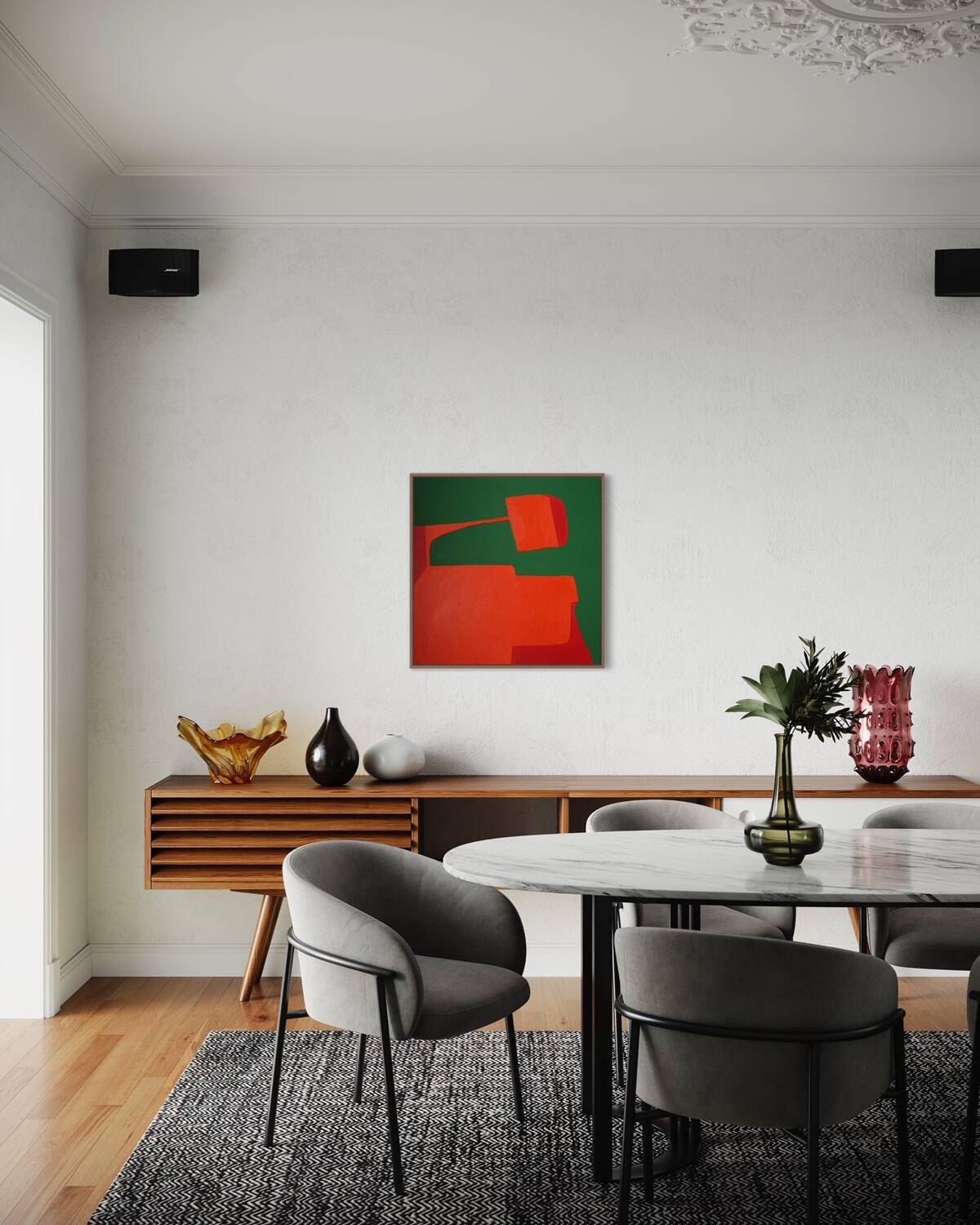 Peinture originale orange "équilibre" par Bodasca