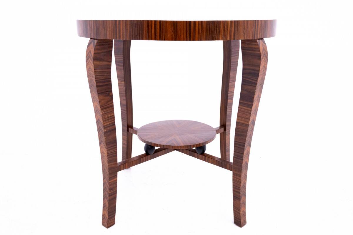 Round Art Deco coffee table, Poland, mid 20th century. after renovation.