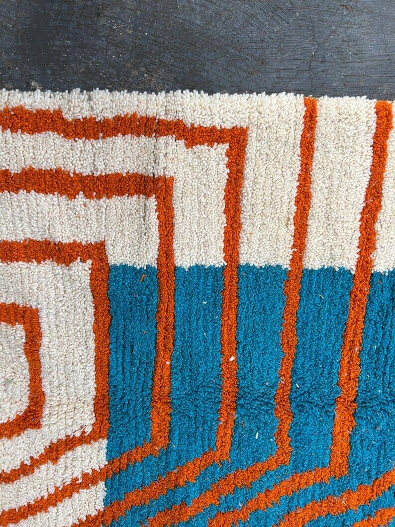 Handmade traditional pure wool rug size 100 x 200 cm