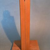 Modernist lamp base in fawn leather 1950s Le Tanneur Paris.