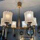 Brass and glass chandelier 1970