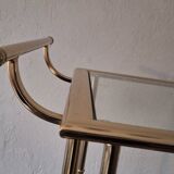Hollywood Regency gilt brass bar cart drinks trolley, 1970s