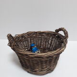 Panier osier tressé rond anses