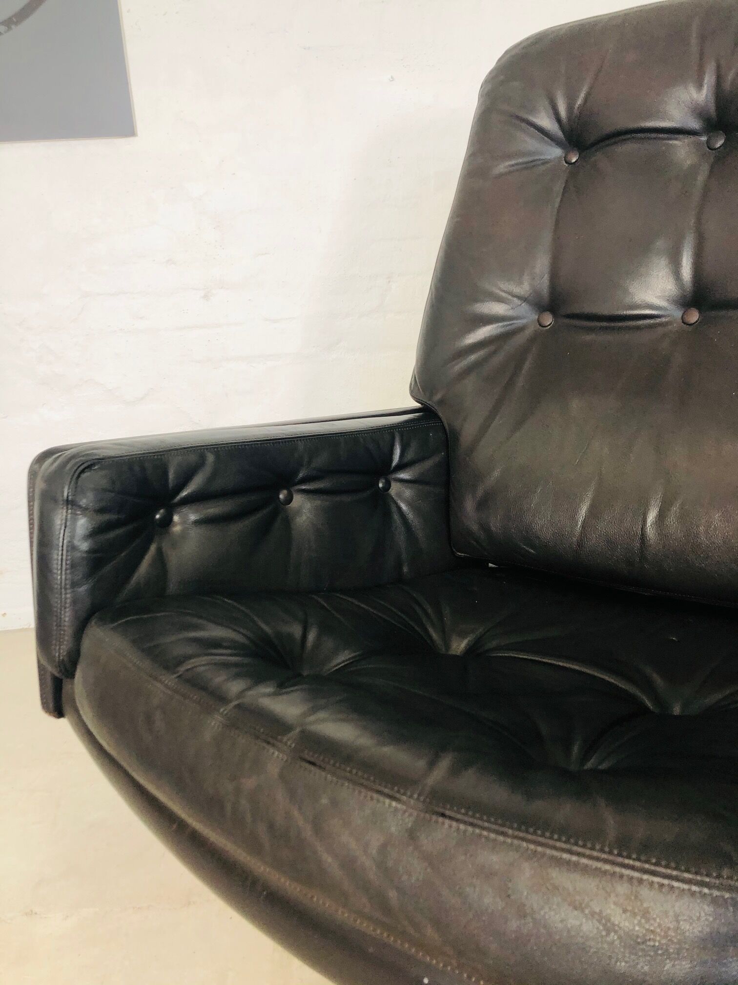 Vintage danish mid century svend. skipper leather lounge chair 1970,s