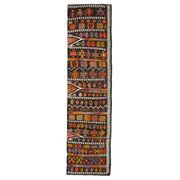 1970s Vintage Turkish Oushak Handmade Wool Cotton Brown Runner Rug 95x367