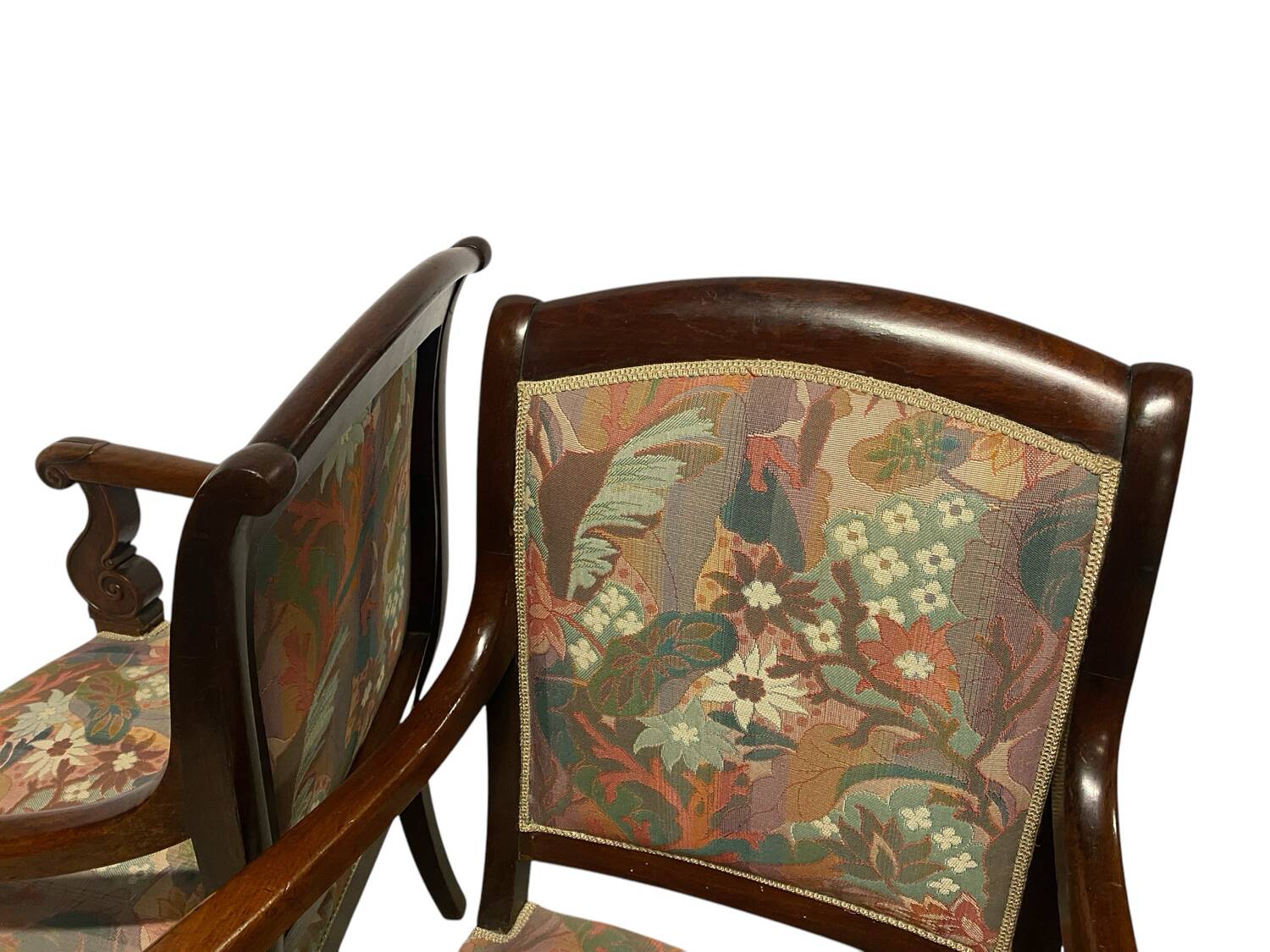 Four 19th century mahogany armchairs