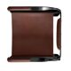 Armchair, smoked black steel and dark brown leather, contemporary design.