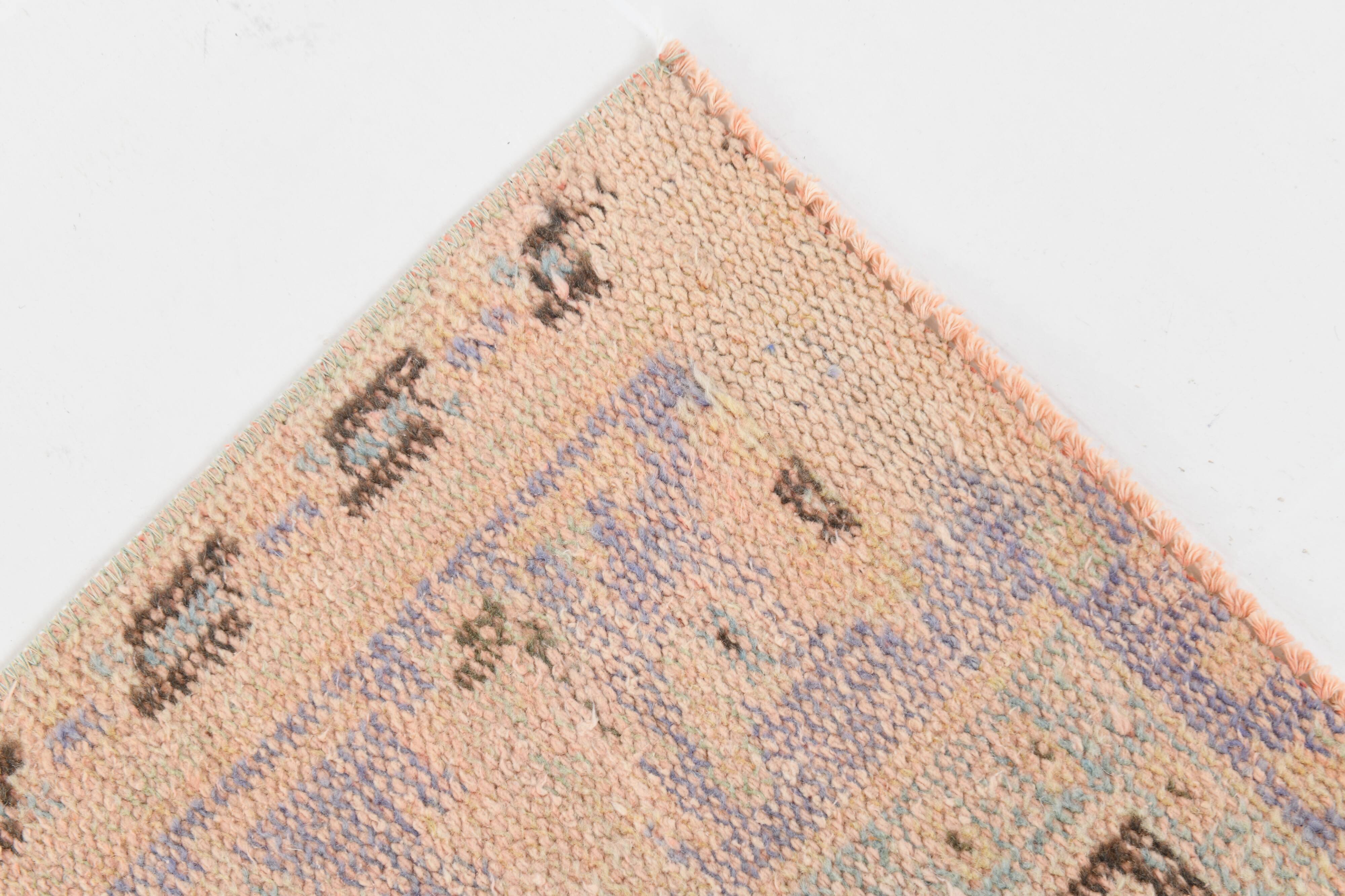 Tapis vintage beige, tapis turc vintage délavé par le soleil, tapis beige