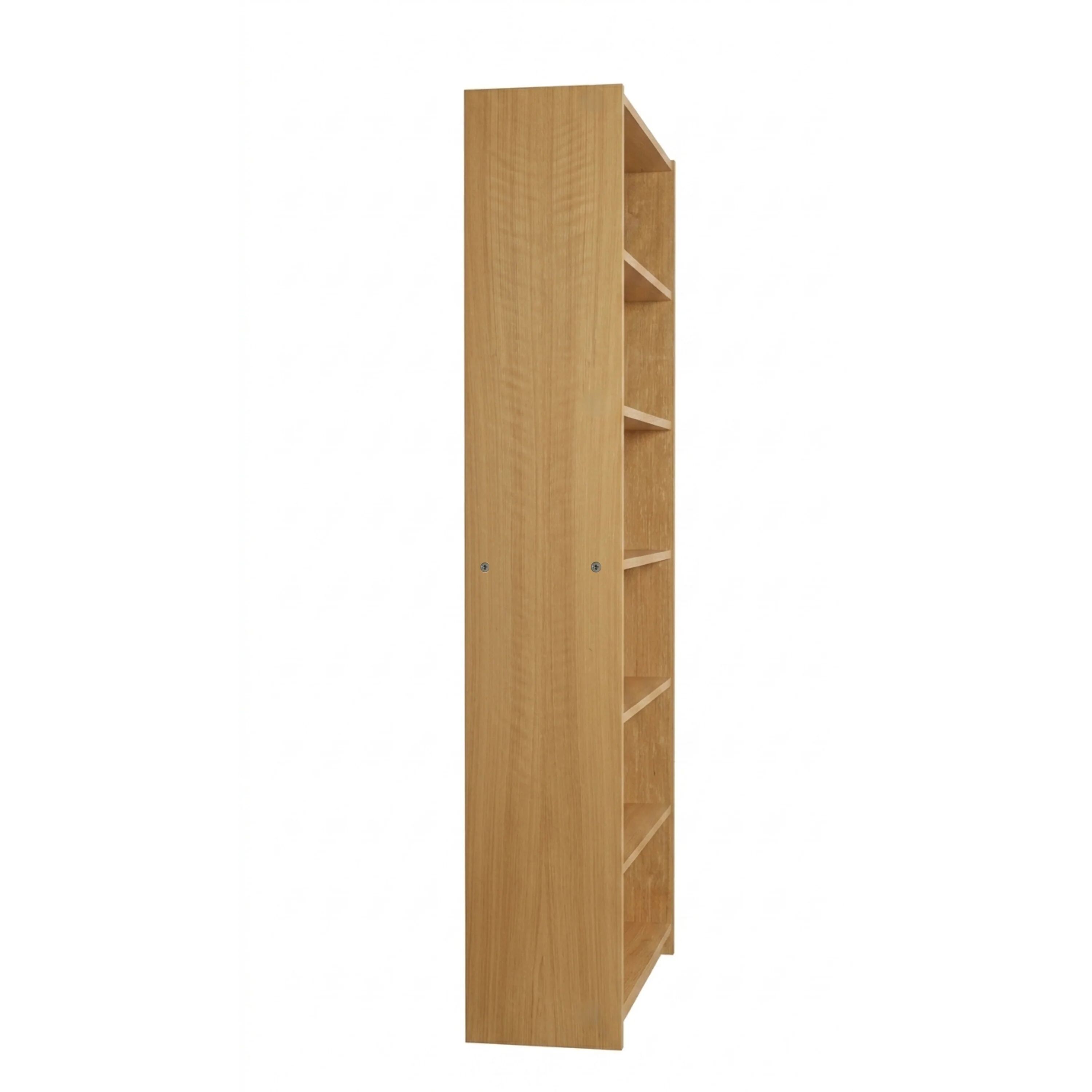 Vintage Scandinavian oak veneer library - 200 cm - modular shelves, 20th century