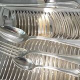 Ercuis 49-piece silver-plated cutlery set with Victoria knives