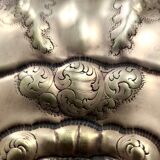 Vintage chiseled and embossed cast bronze centerpiece bowl, Italy