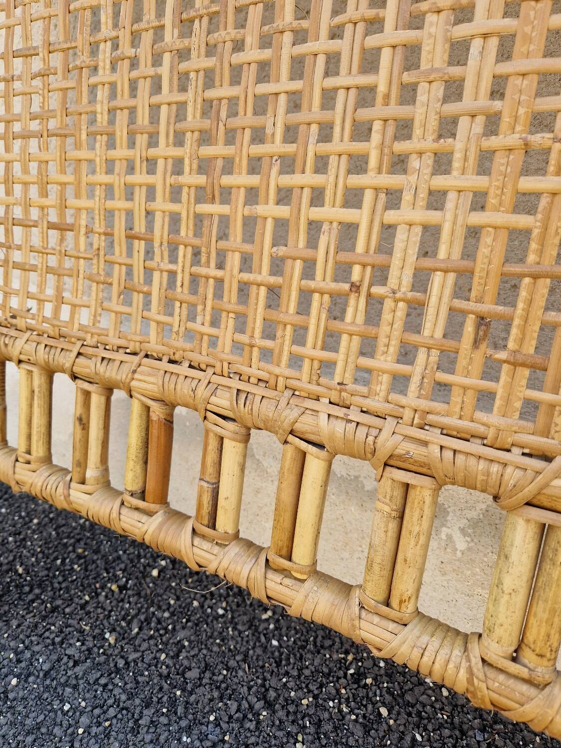 Rattan wicker headboard