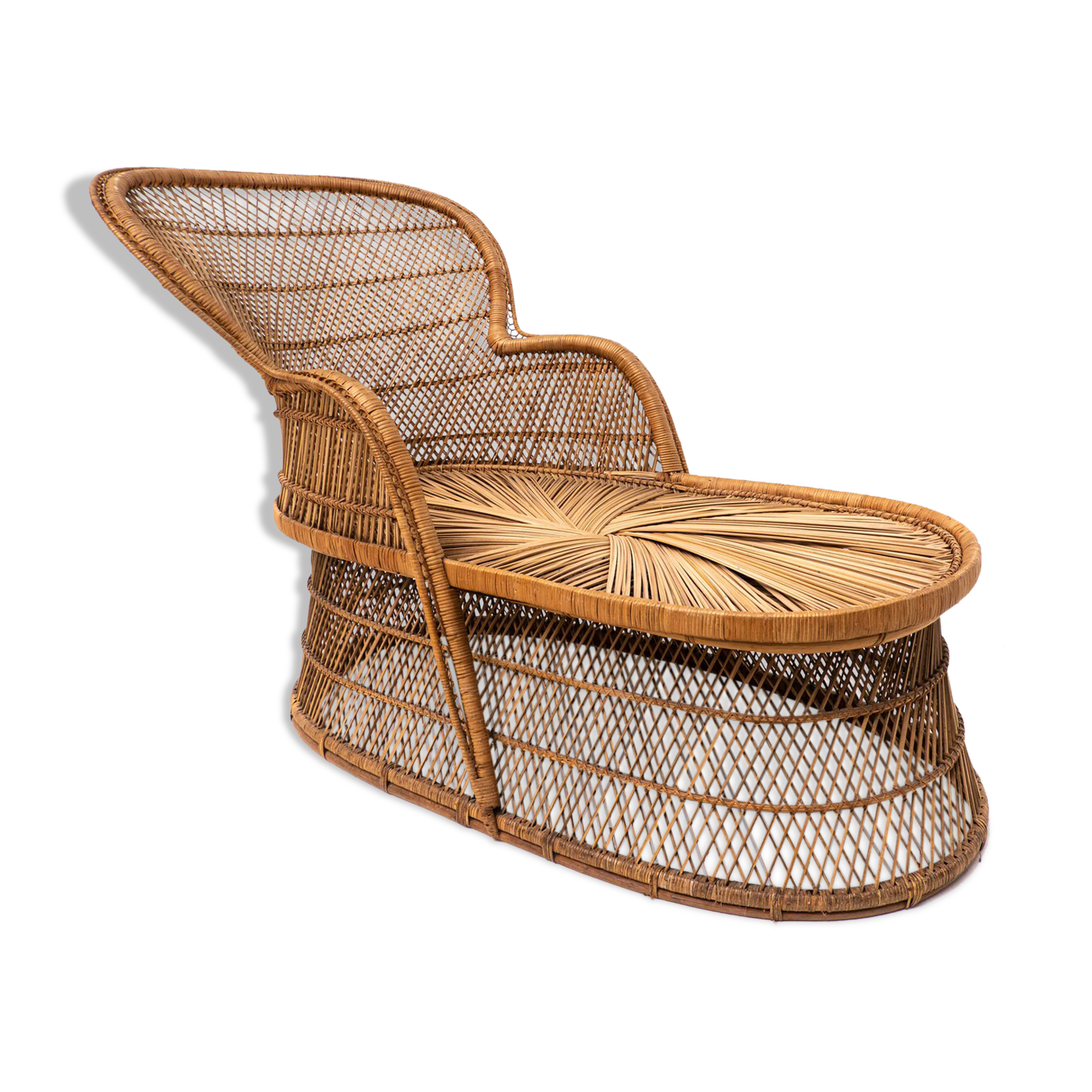 Mid-century rattan daybed, Italy 1940s