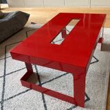 Red metal architect coffee table