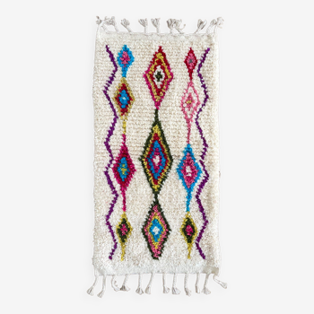 Berber carpet azilal multicolored bed descent