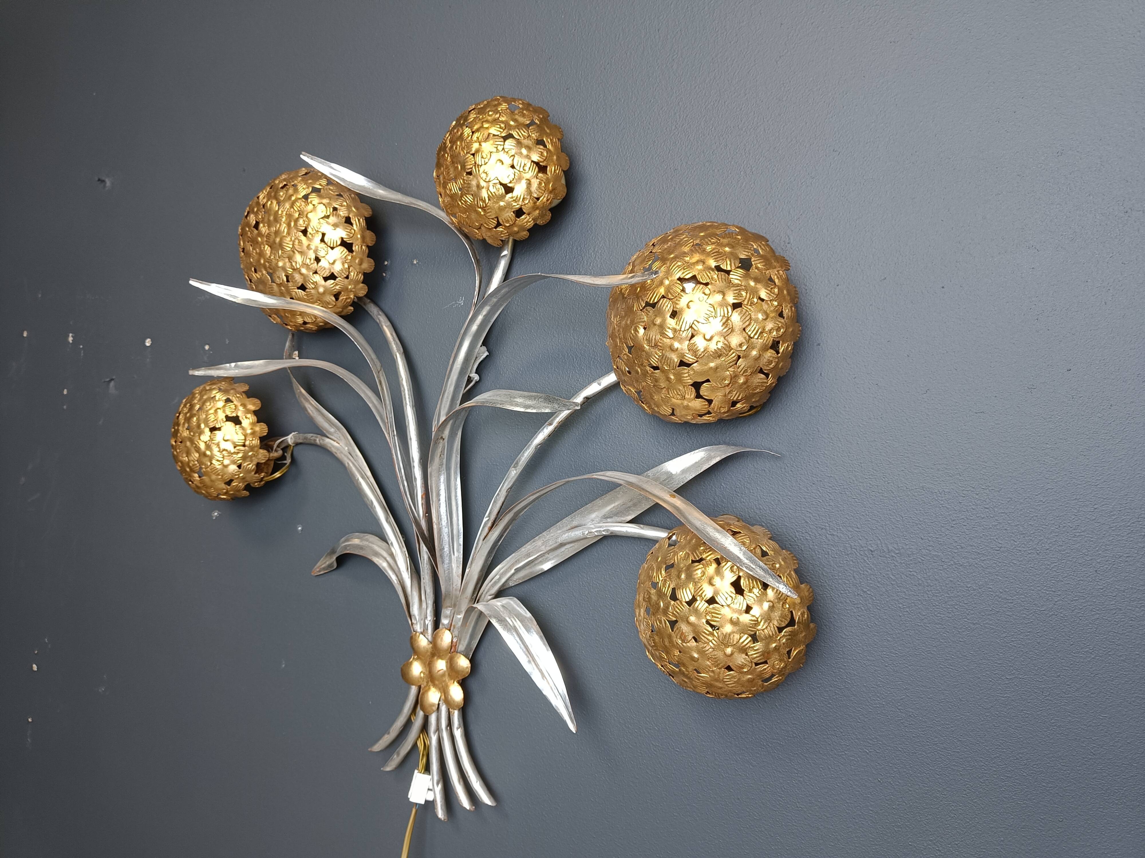 Vintage floral  wall lamp by Hans Kögl , 1970s